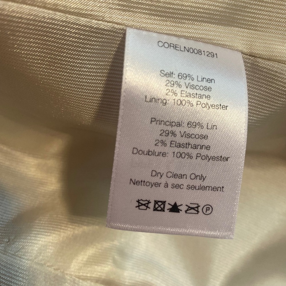 Veronica Beard Tan Linen Blend Single Button Blazer Jacket CORELN0081291 USAMade - Picture 5 of 8